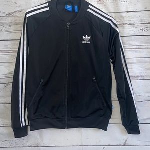 Adidas Track jacket women’s size medium black/white